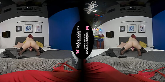 solo redhead adel is using a brand new sex toy in vr