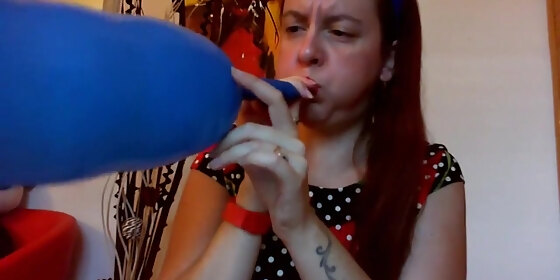 big blue balloon play hot sexy riding orgasm
