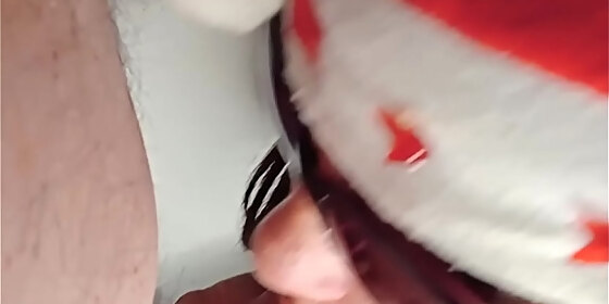 santa is biting my cock with his pretty mouth
