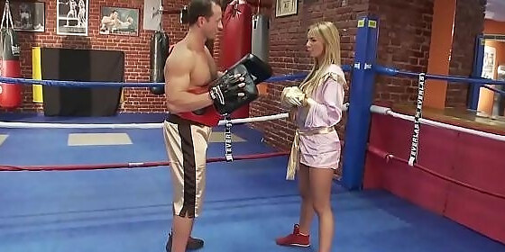 busty blonde boxer gets a sexual workout