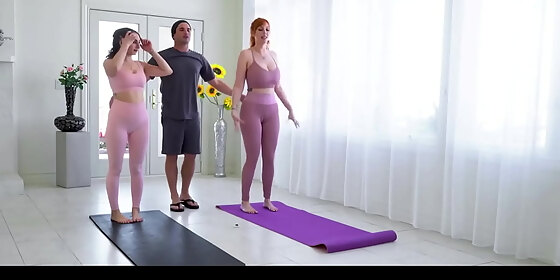 slavefucking teens have a a yoga session with the renowned yogi nathan bronson penelope kay lauren phillips