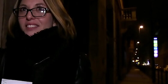 public agent french babe in glasses fucked on a public stairwell