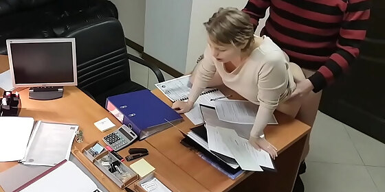 hot blonde secretary fucked by boss in office