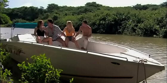 jessica moore and morgan get serious action on a boat