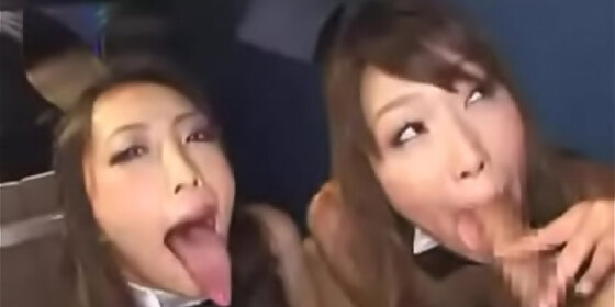 two japanese teens sucks a big dick