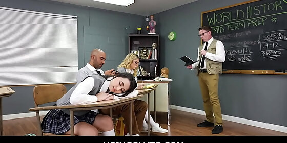 usingsluts teen student day dreams about being freeused in class