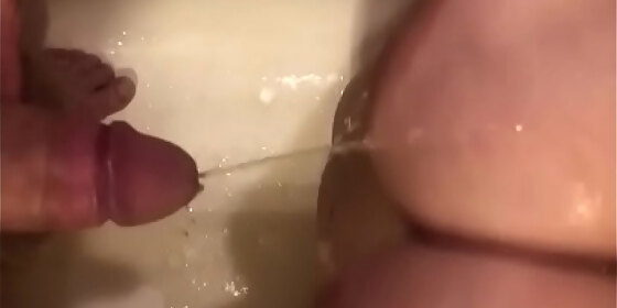 small cock pissing on big tits
