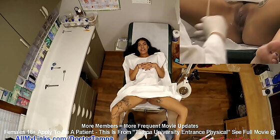 maya farrell s freshman gyno exam by doctor tampa nurse lilly lyle caught on hidden camers only girlsgonegynocom