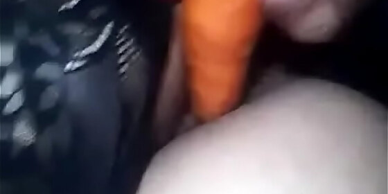 my cousin sends me a video of how she puts a big carrot up her anus