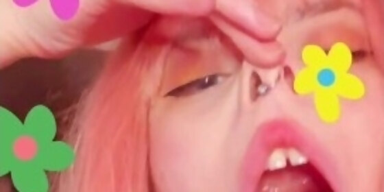 bunny girl with mouth wide open for your cum