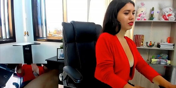 naughty shana plays in the office