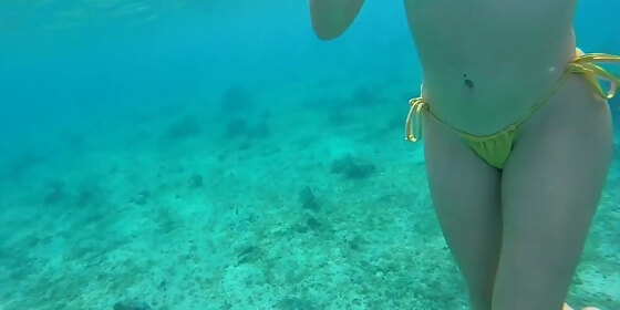 my boobs help me float while snorkeling in the ocean