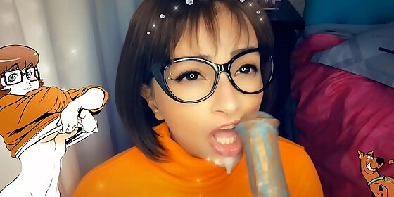 velma the monster creampie velma sucking yummy monster s stick until it fills leitinho s mouth scooby doo