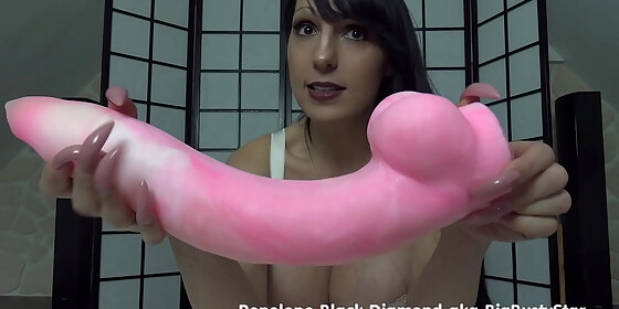 penelope black diamond aka bigbustystar my new mr hankeys toys xxxcalibur xxl dildo in presentation