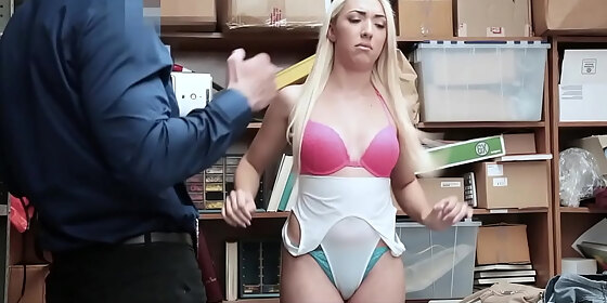 sexy blonde teen thief begging for her freedom