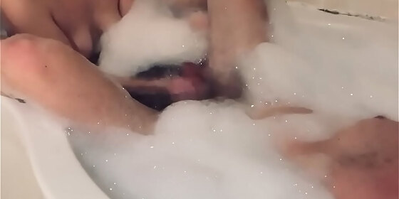 soapy wank in bath