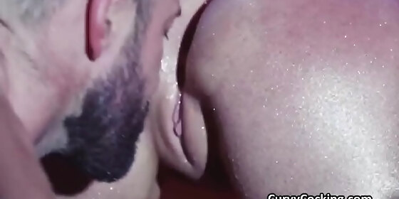 big tit beauty covered in glitter milks cock