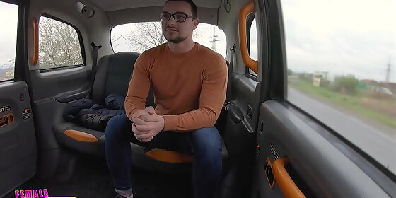 female fake taxi party guy given a sexual treat from a taxi driver with a really hot body