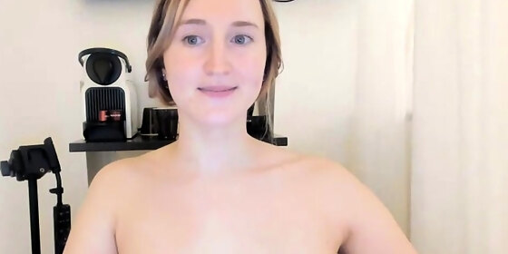 hot amateur busty brunette masturbate in webcam