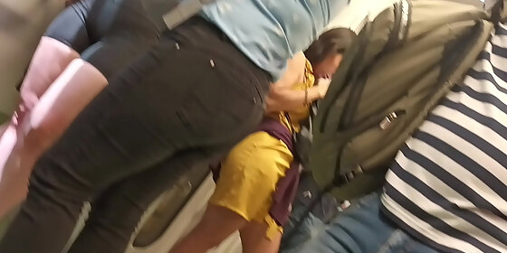 rich cuca in lycra spied on the subway