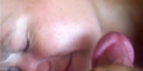 squirting cum on my face and neck