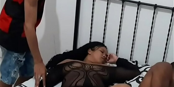 horn fell asleep and the friend fucked his wife next to him